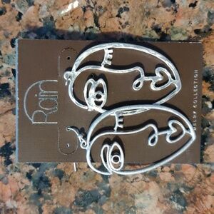 NEW Picasso Face Drop Dangle Earrings Silver